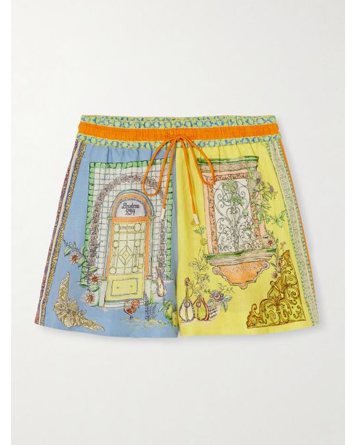 Short En Lin Imprimé Monte X Nadia Hernández ALÉMAIS en coloris Metallic