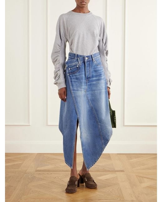 J.W. Anderson Blue Drop Front Denim Midi Skirt