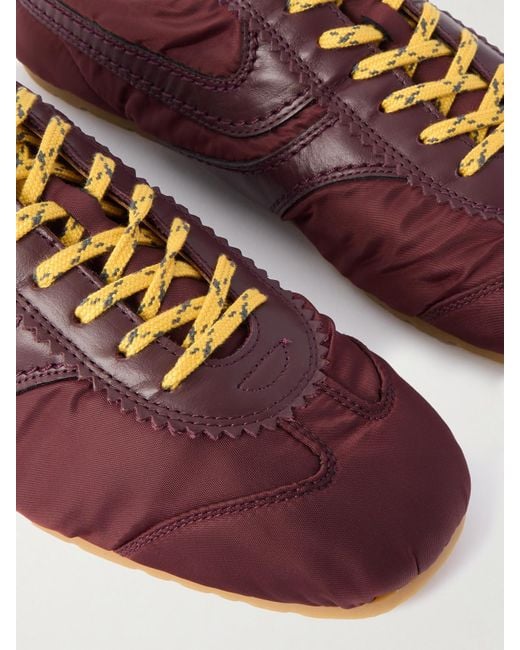 Dries Van Noten Purple Leather-Trimmed Shell Sneakers