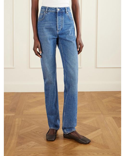 Bottega Veneta Blue High-Rise Slim-Leg Jeans
