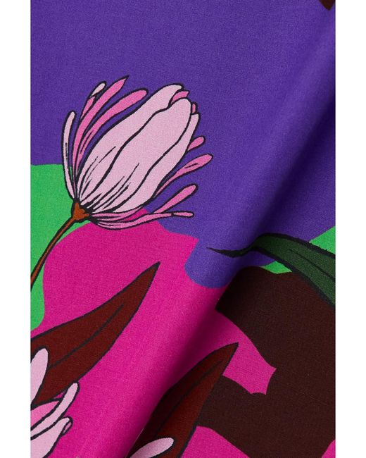 Moncler Pink Cropped Floral-Print Cotton-Poplin Shirt