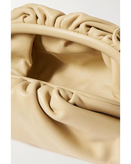 Bottega Veneta Natural Pouch Small Gathered Leather Clutch
