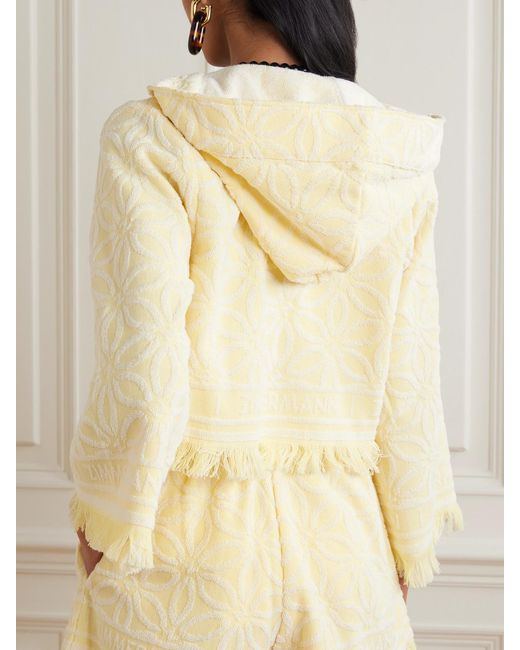 Zimmermann Natural Coco Towelling Crocheted Cotton Hooded Top