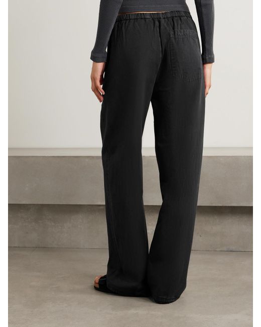 Citizens of Humanity Black Aurora Cotton And Linen-Blend Wide-Leg Pants