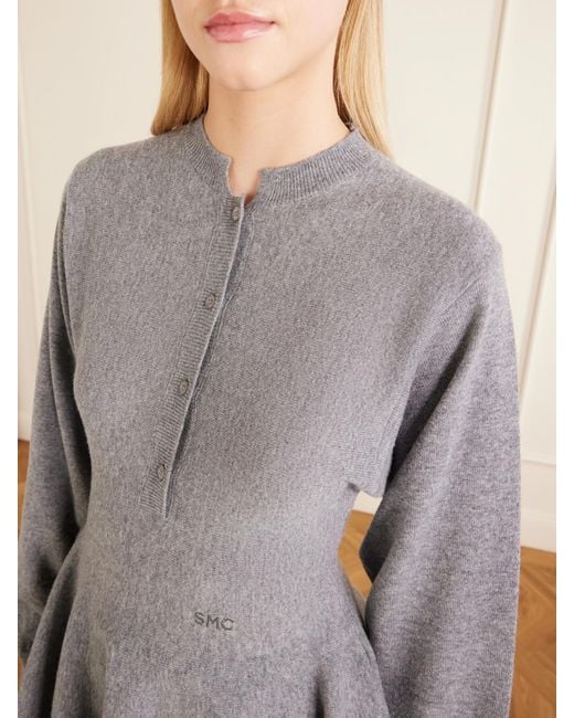 Stella McCartney Gray Wool Peplum Sweater