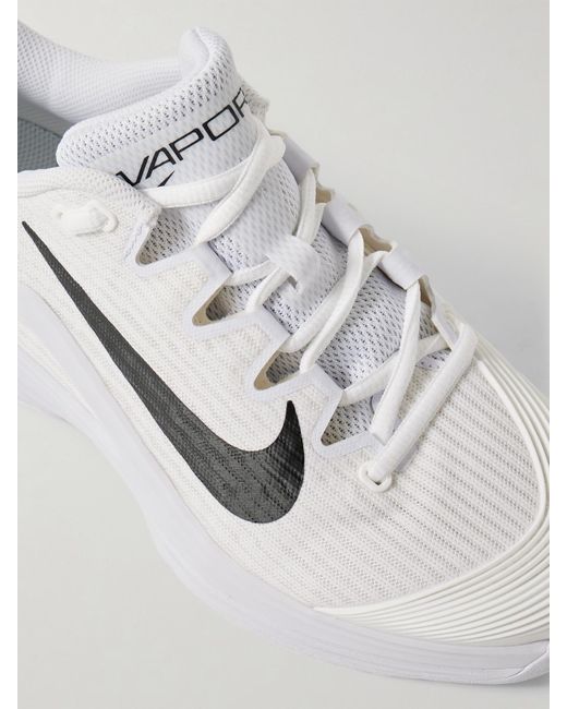 Nike White Vapor 12 Rubber-Trimmed Mesh Sneakers