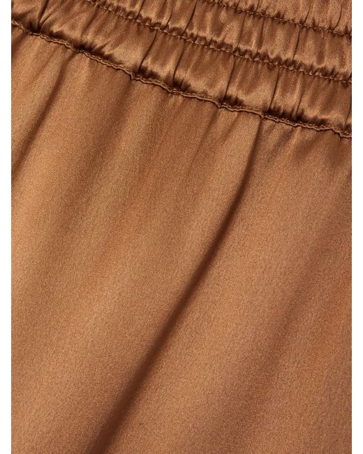Dolce & Gabbana Brown Pyjama-Hose Mit Geradem Bein Aus Seidensatin