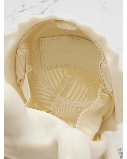Simone Rocha Natural Tortoise Clutch Aus Acryl Mit Lederbesatz Und Kunstperlen
