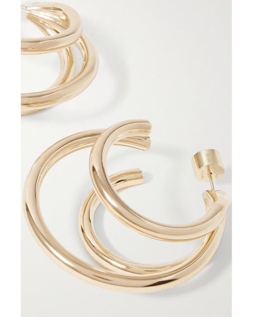 Jennifer Fisher Metallic Triple Lilly Gold-plated Hoop Earrings