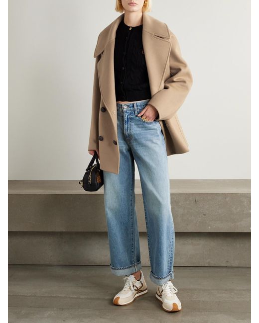 Loewe Natural Double-Breasted Wool Coat