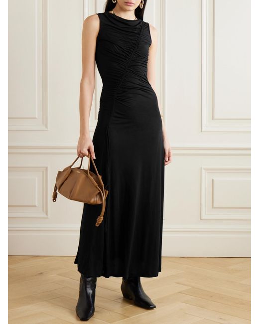 Ulla Johnson Black Natalia Lyocell-Jersey Maxi Dress