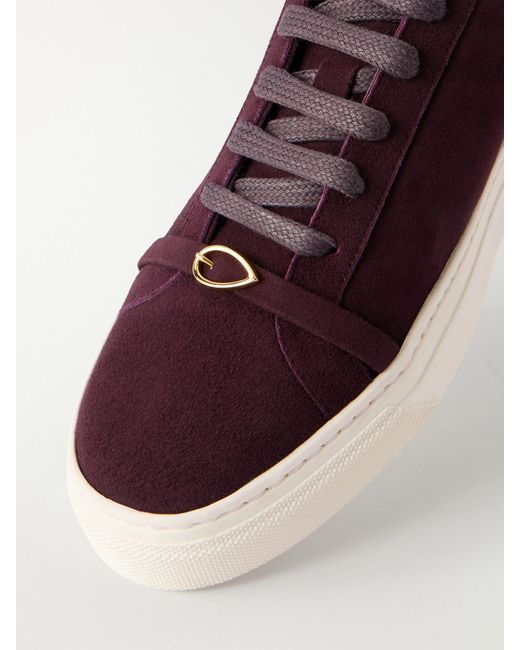 JENNIFER CHAMANDI Brown Embellished Suede Sneakers