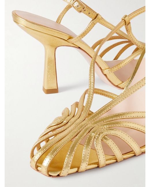 Loeffler Randall Natural Alexandra Metallic Leather Sandals