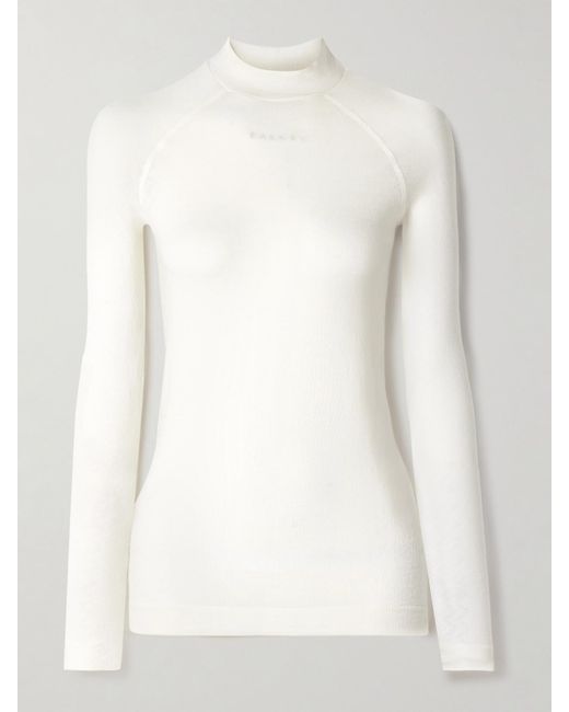 Falke White Nordic Wool-Blend Top