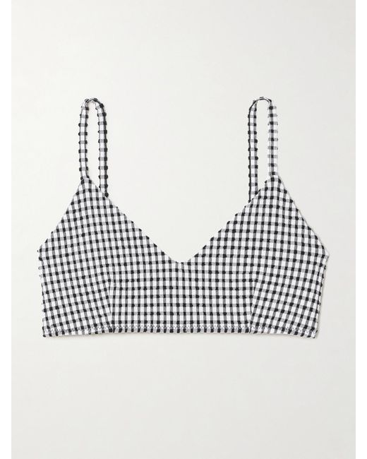 Rohe Blue Gingham Bustier Aus Seersucker