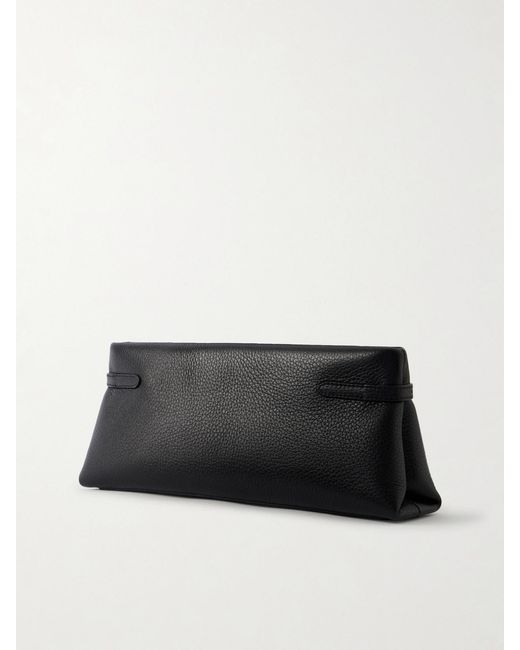 Brunello Cucinelli Black Textured-Leather Clutch