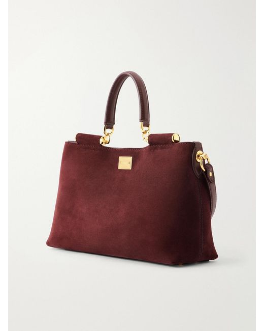 Dolce & Gabbana Red Vittoria Suede Tote