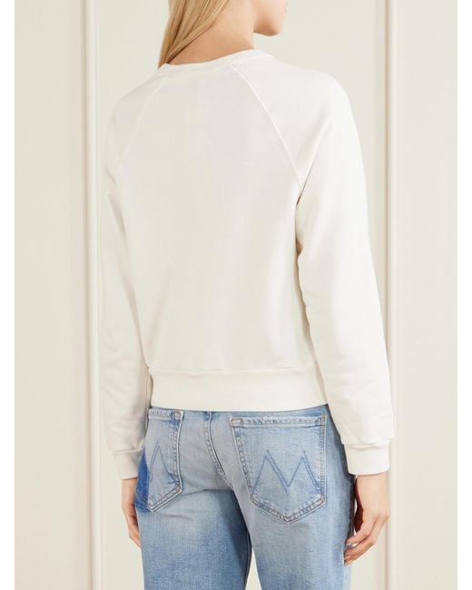 Mother White The Itty Concert Printed Cotton-Jersey Sweater