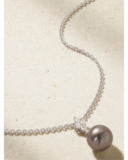 Mikimoto Natural 18-Karat, Diamond And Pearl Necklace