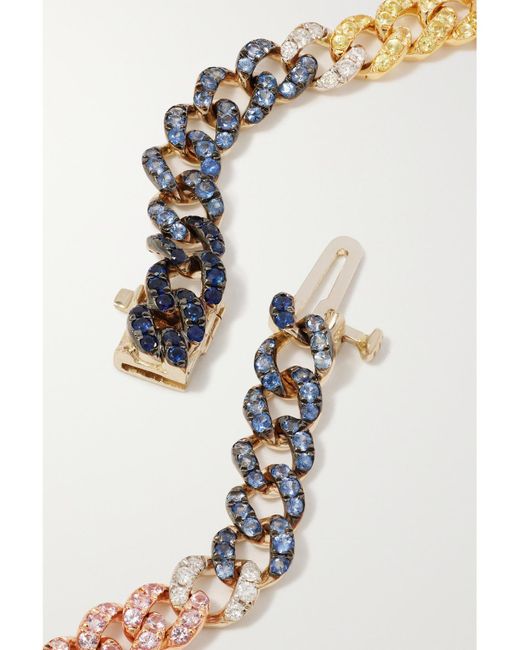 SHAY Metallic 18-Karat, And Rose Multi-Stone Bracelet