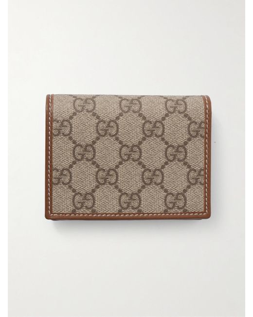 Gucci Natural Gg Emblem Small Wallet, Gg Canvas