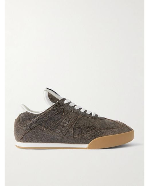 Chloé Brown Kick Crinkled-Leather Sneakers