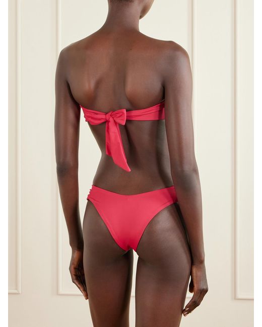 Away That Day Red Cannes Ruched Bikini Briefs