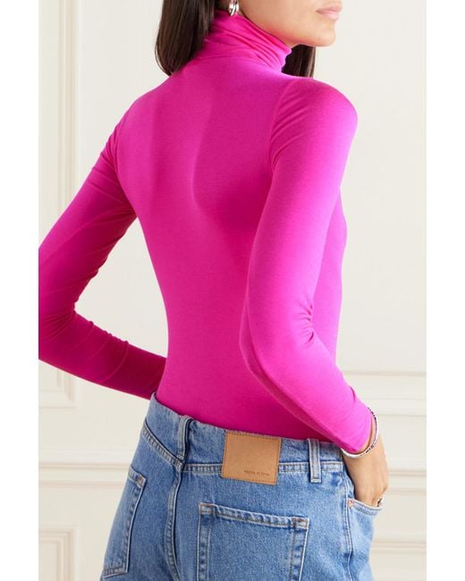 Wolford + Net Sustain Colorado Thong Bodysuit in Pink