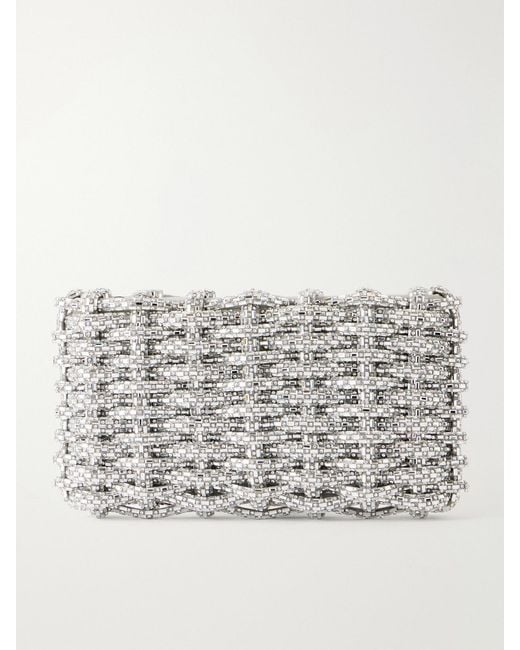 Jonathan Simkhai Gray Morgan Crystal-Embellished Clutch Bag