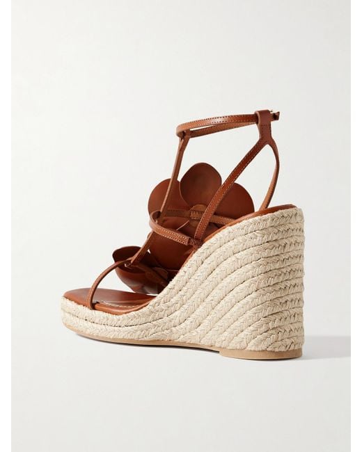 Zimmermann Brown Orchid Espadrille-Wedges Aus Leder Mit Verzierungen