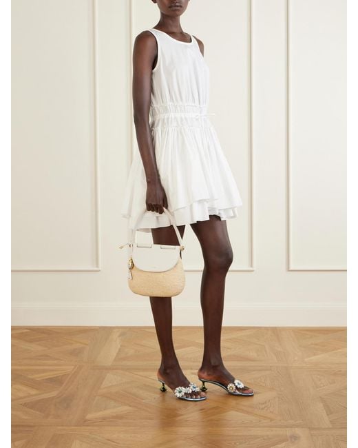Loewe Natural Paula Ibiza Pescador Leather-Trimmed Raffia Shoulder Bag