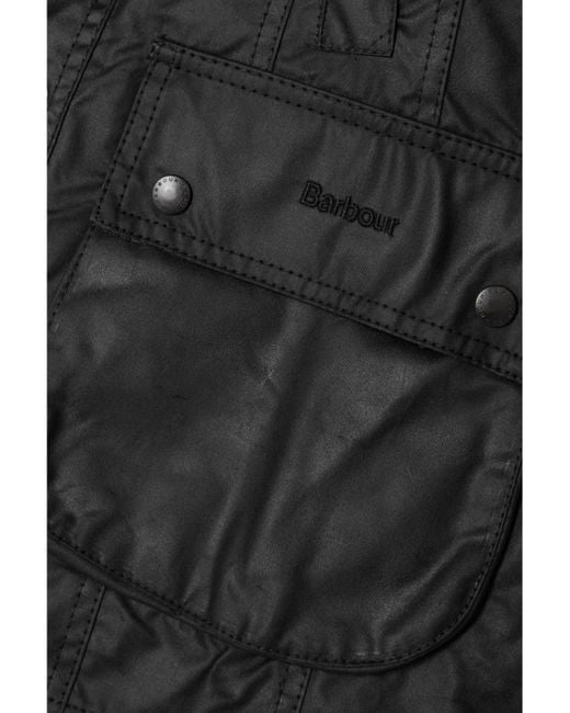 Barbour Black Beadnell Corduroy-Trimmed Waxed-Cotton Jacket