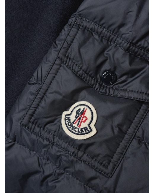 Moncler Blue Daunenjacke Aus Filz Aus Einer Wollmischung Und Gestepptem Shell