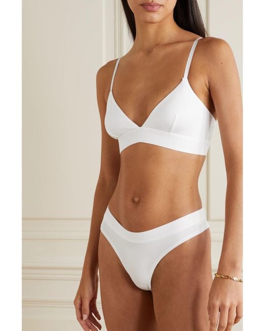 CDLP White Net Sustain Set Of Three Tencel Lyocell-Blend Thongs