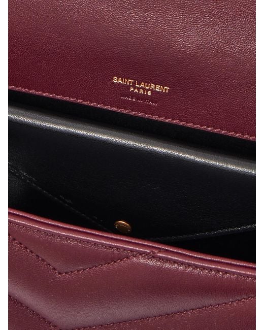 Saint Laurent Purple Loulou Quilted Leather Shoulder Bag