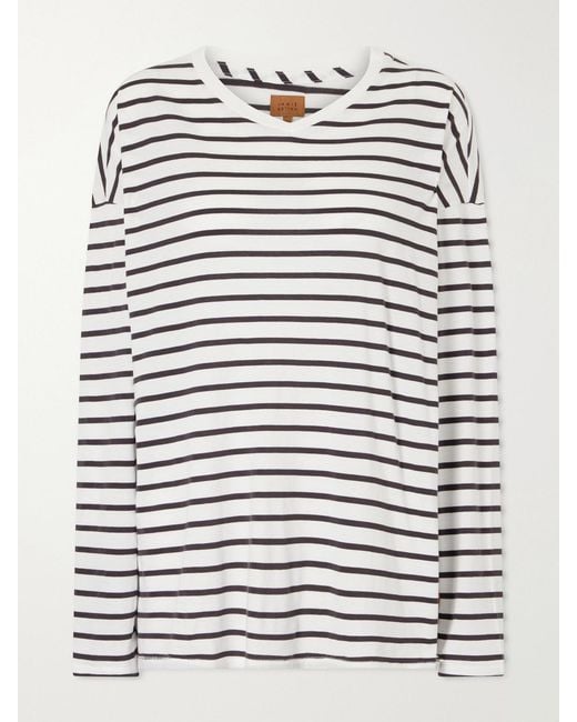 Jamie Haller Gray The High Striped Cotton T-Shirt
