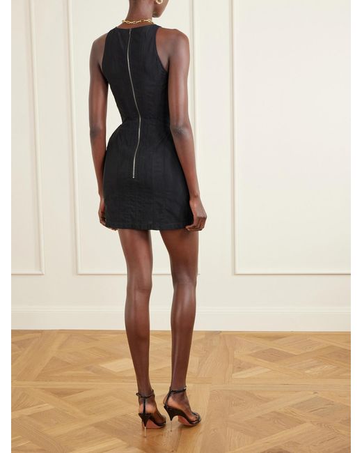 Stella McCartney Black Padded Mesh Mini Dress