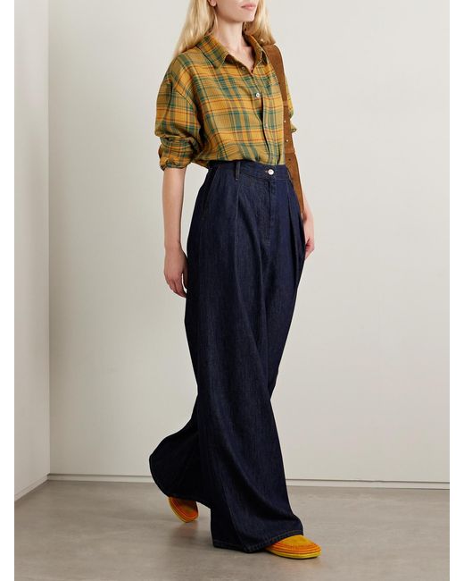 The Elder Statesman Multicolor Checked Cashmere And Wool-Blend Shirt