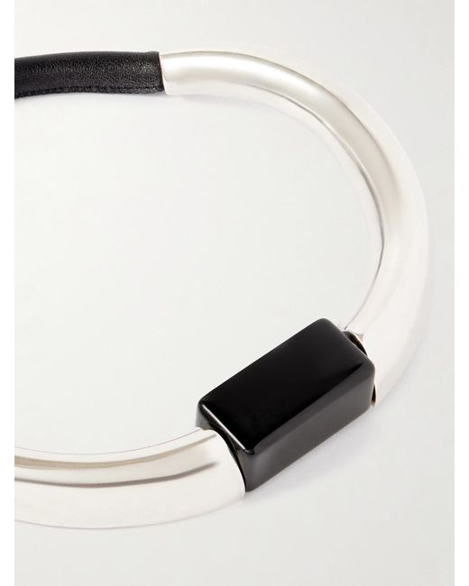 Isabel Marant White Kette Aus Leder Mit Harz Und Silberfarbenen Details