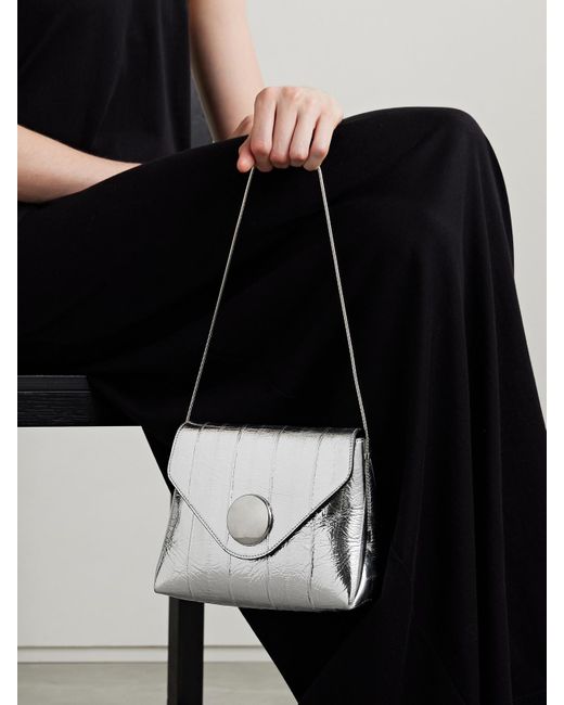 Khaite Gray Bobbi Schultertasche Aus Aalleder