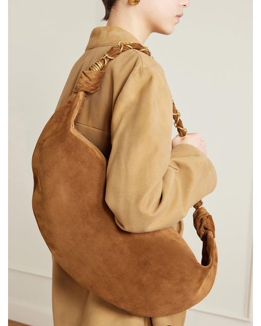 Saint Laurent White Amalia Suede Shoulder Bag