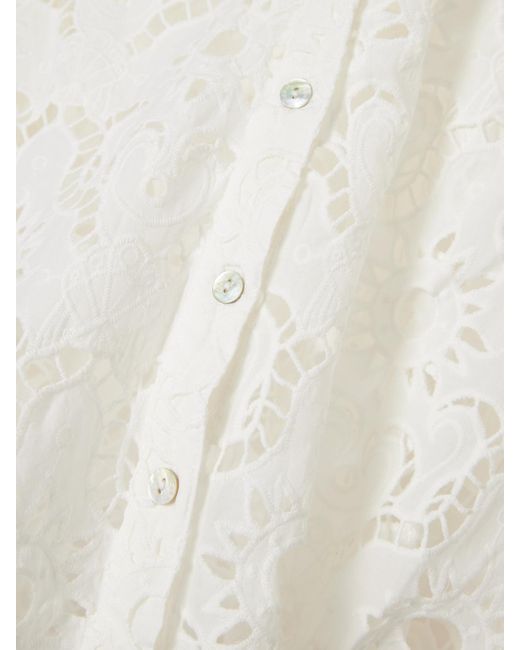 Farm Rio Natural Broderie Anglaise Cotton Shirt