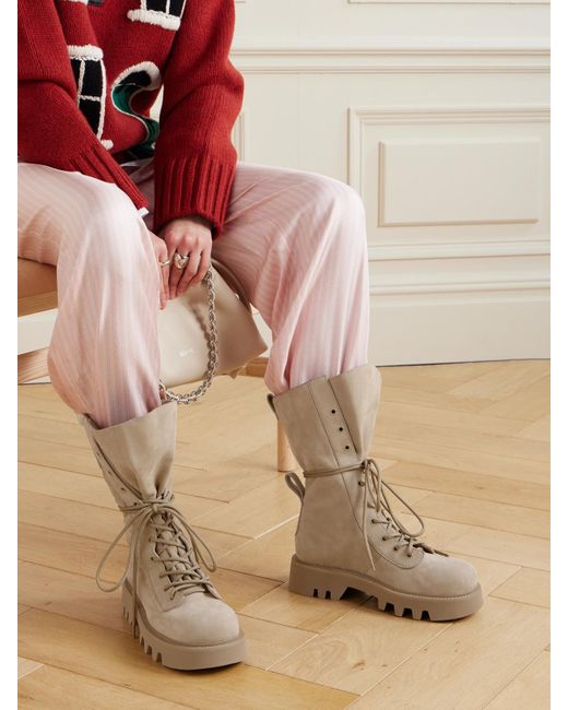 J.W. Anderson Natural Suede Combat Boots