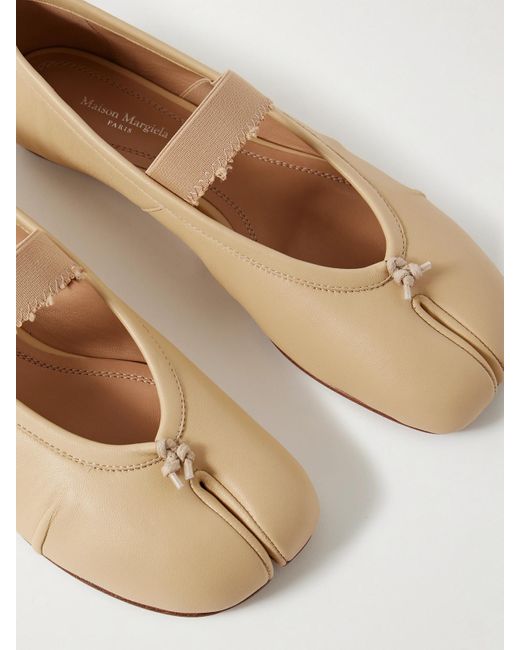 Maison Margiela Natural Tabi Ballerinas Mit Geteilter Kappe Aus Leder