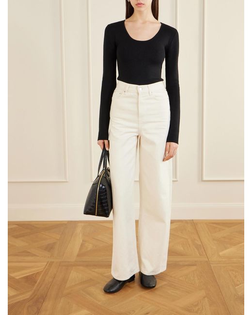 Totême Black Wool-Blend Top