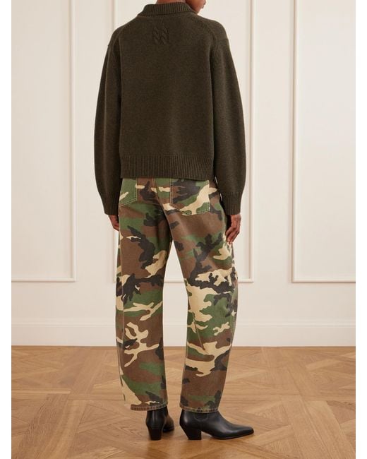 Nili Lotan Green Renata Wool Sweater