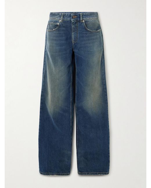 Balenciaga Blue Mid-Rise Wide-Leg Jeans