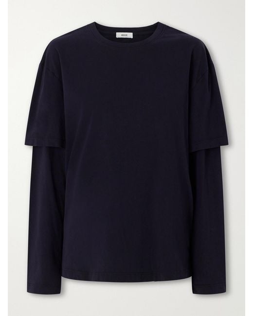 Agolde Blue Lois Layered Organic Cotton-Jersey T-Shirt