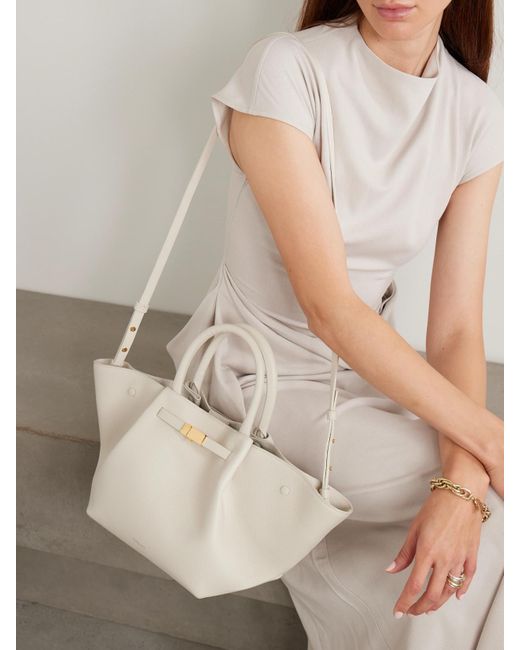DeMellier London Natural New York Midi Textured-Leather Tote