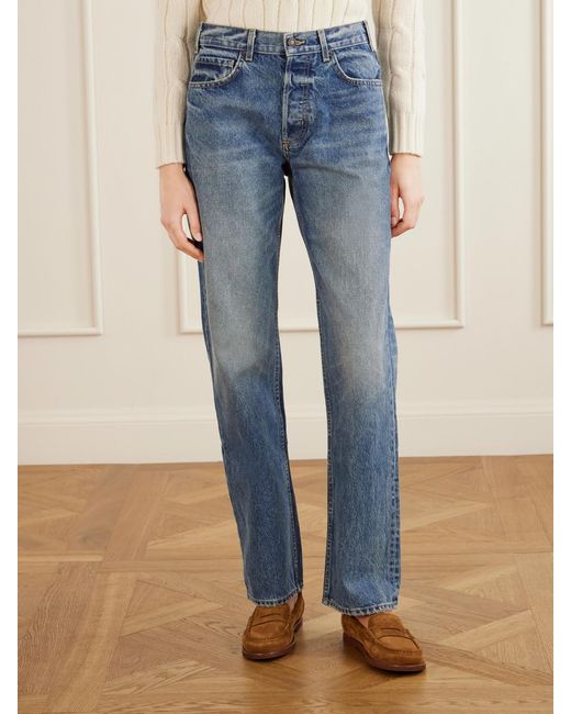 Nili Lotan Blue Briana Straight-Leg Jeans